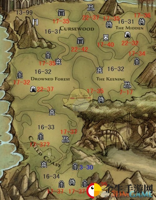 《阿玛拉王国：惩罚》全地图怪物等级一览