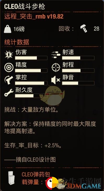 《腐烂国度2》CLEO战斗步枪属性分享