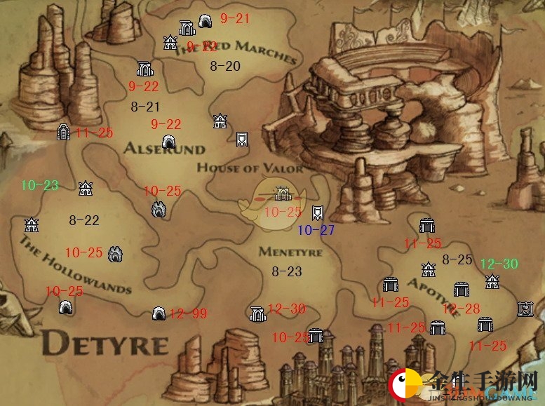 《阿玛拉王国：惩罚》全地图怪物等级一览